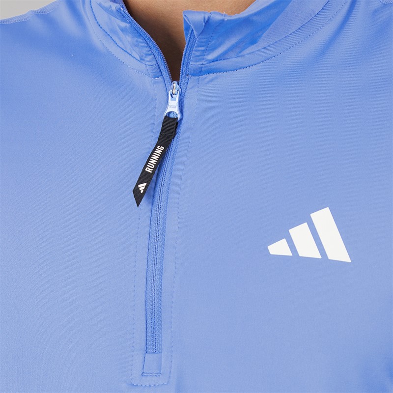 adidas Mens Own The Run Half Zip Running Top Blue Fusion