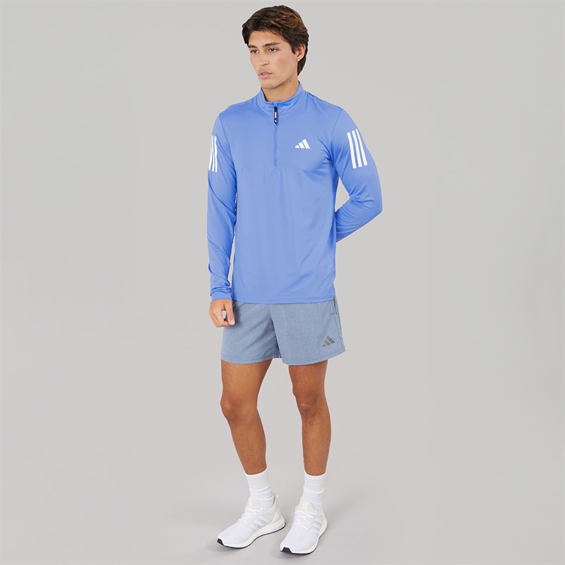 adidas Mens Own The Run Half Zip Running Top Blue Fusion