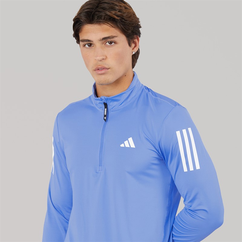 adidas Mens Own The Run Half Zip Running Top Blue Fusion
