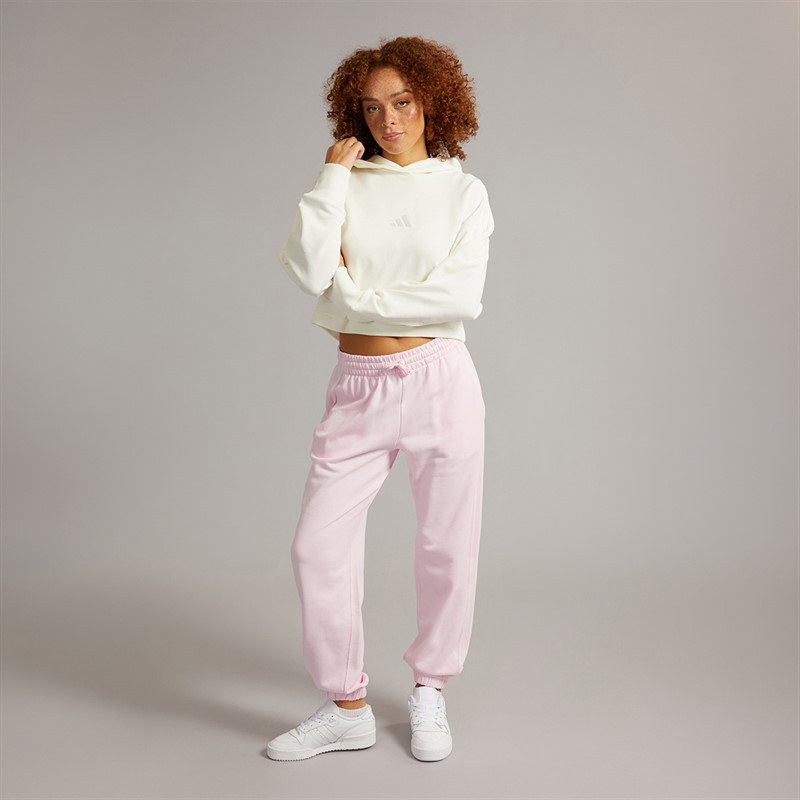 adidas Womens All SZN 3 Stripes Hoodie Off White