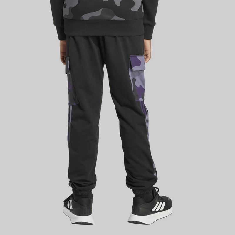 adidas Junior Boys Essentials Camo Cargo Joggers Black/White