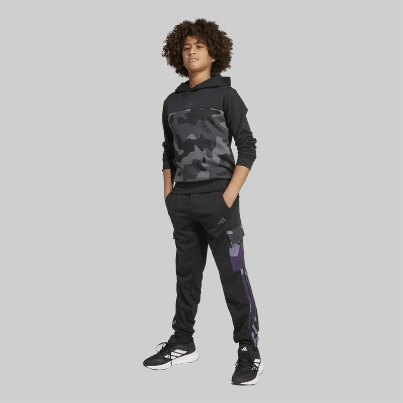 adidas Junior Boys Essentials Camo Cargo Joggers Black/White