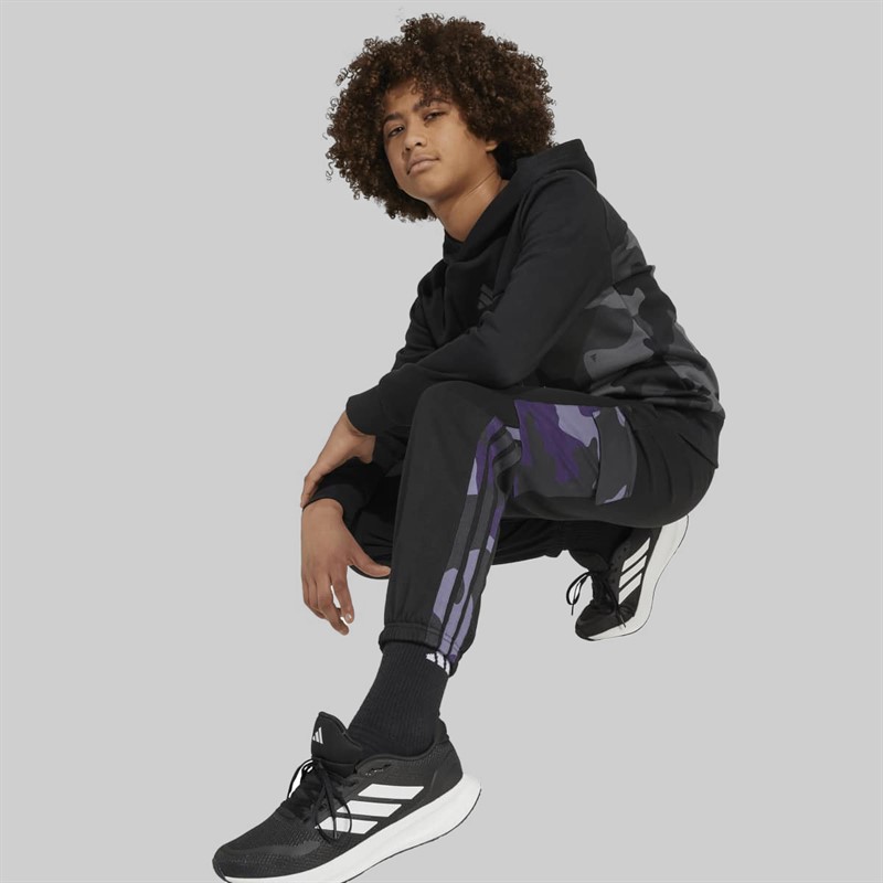 adidas Junior Boys Essentials Camo Cargo Joggers Black/White