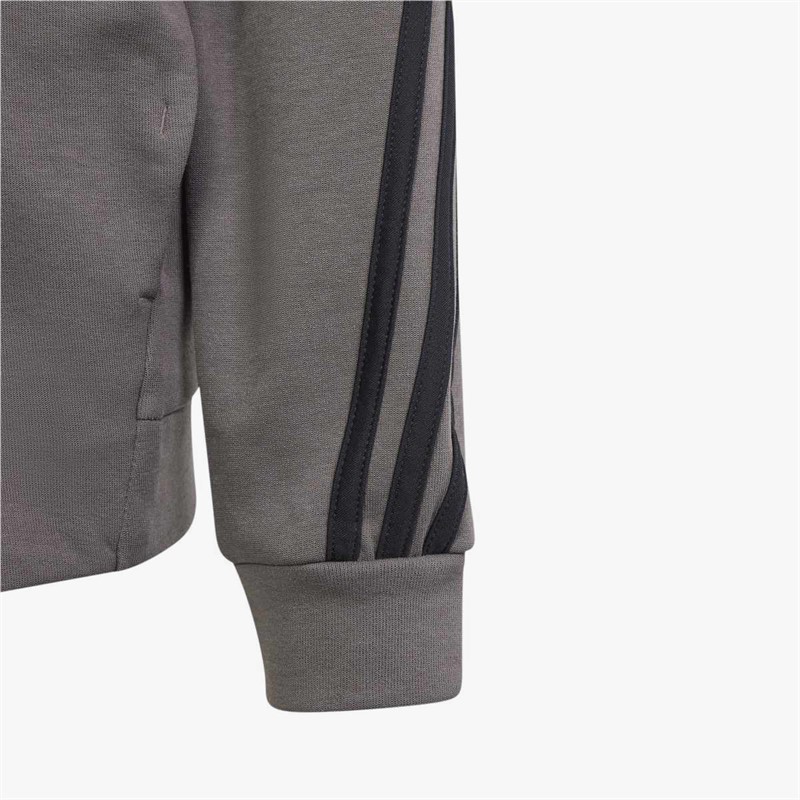 adidas Junior Boys Future Icons 3 Stripes Full Zip Hoodie Charcoal/Black