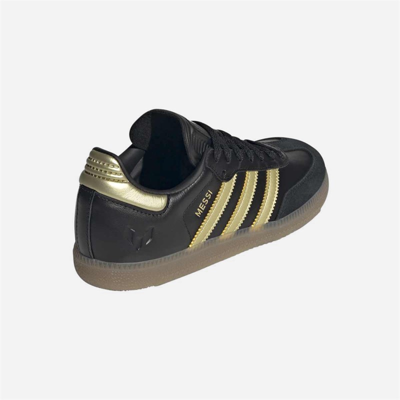 adidas Børne Samba Messi IN Indendørs Fodboldstøvler Core Black/Gold Metallic/Gum