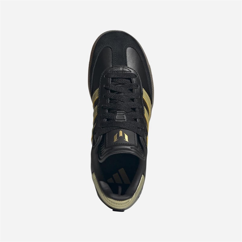 adidas Børne Samba Messi IN Indendørs Fodboldstøvler Core Black/Gold Metallic/Gum