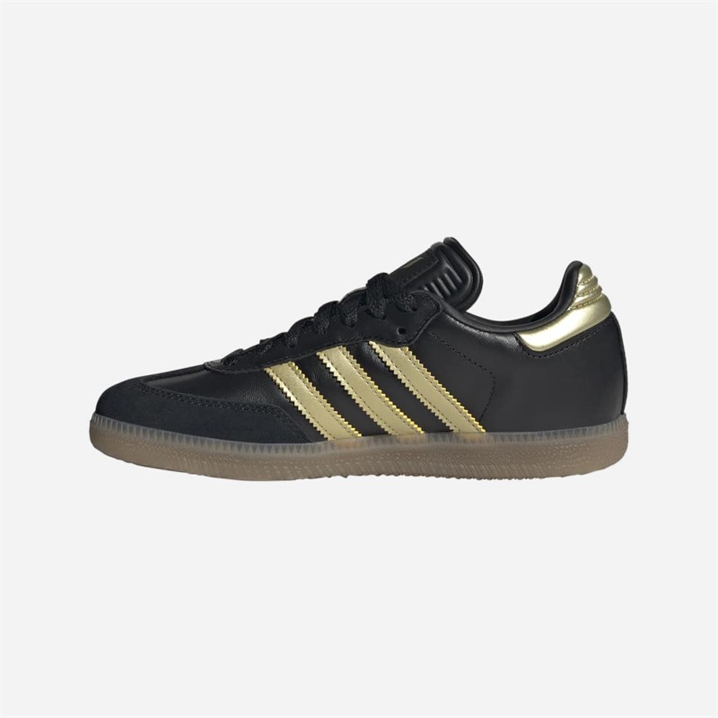 adidas Børne Samba Messi IN Indendørs Fodboldstøvler Core Black/Gold Metallic/Gum