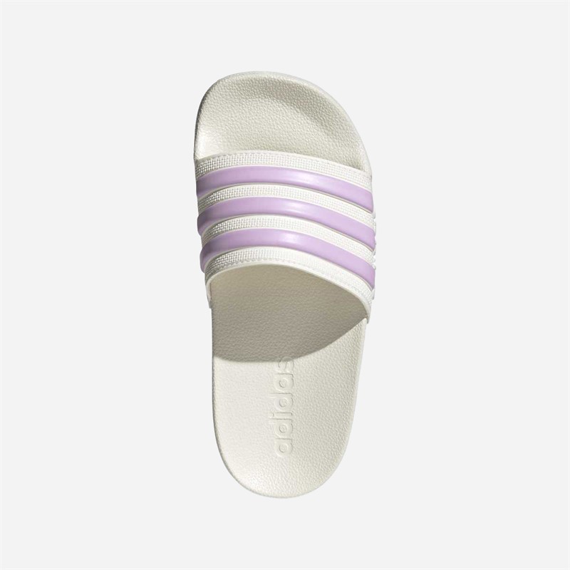 adidas Junior Adilette Shower Sliders Off White/Bliss Lilac/Halo Mint