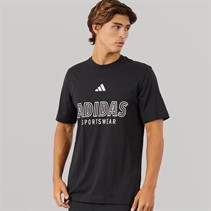 adidas Mens House Of Tiro Linear Graphic T-Shirt Black