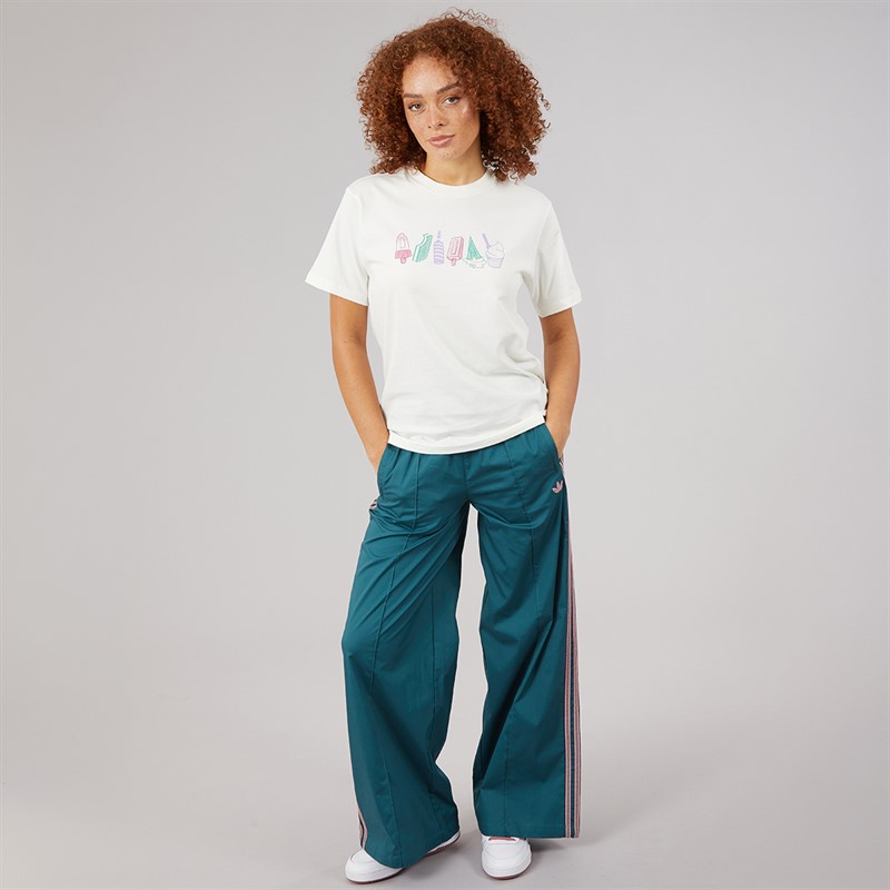 adidas Womens Lounge Food Graphic T-Shirt Off White