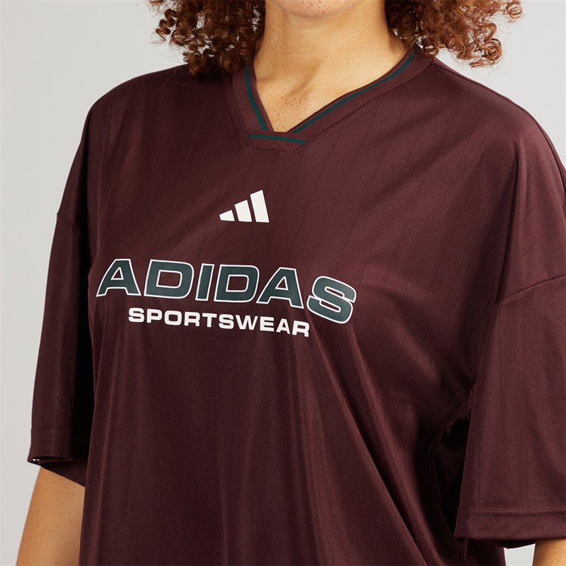 adidas Womens House Of Tiro Nations Pack Boyfriend Fit T-Shirt Aurora Ruby