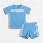 adidas Infant Boys Tiro 25 Essentials Jersey T-Shirt And Shorts Set Semi Lucid Blue/White