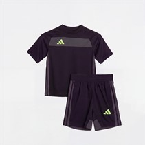 adidas Kids Tiro 25 Essentials Jersey T-Shirt And Shorts Set Black/Grey Six/Solar Yellow