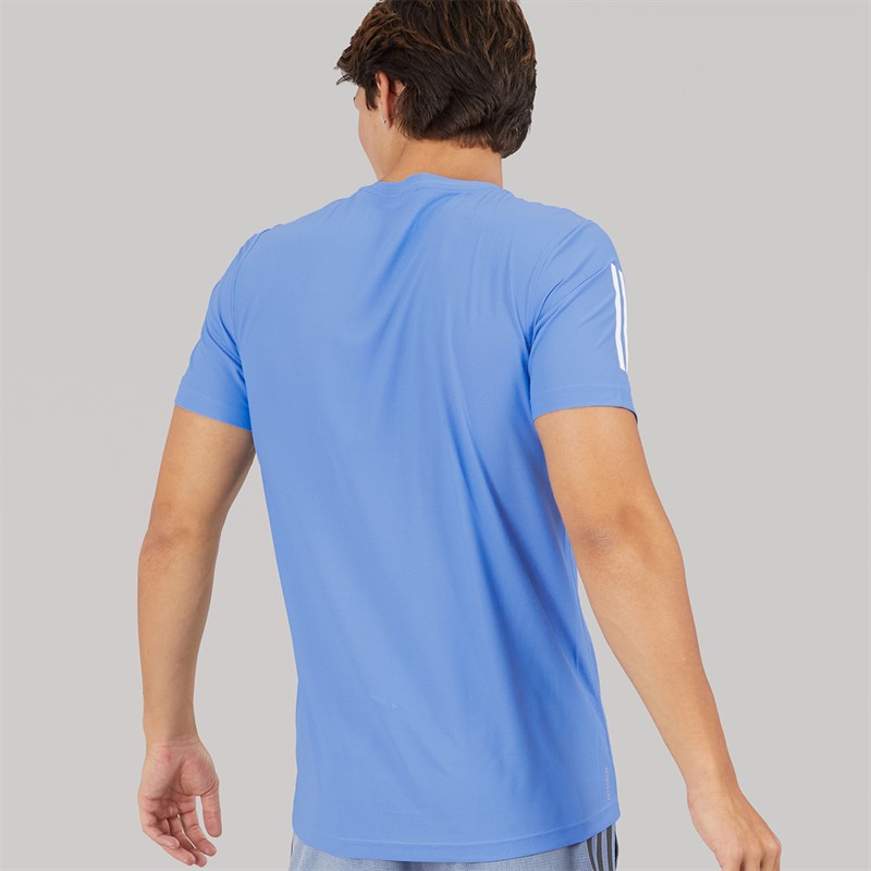 adidas Mens Own The Run Aeroready Running T-Shirt Blue Fusion