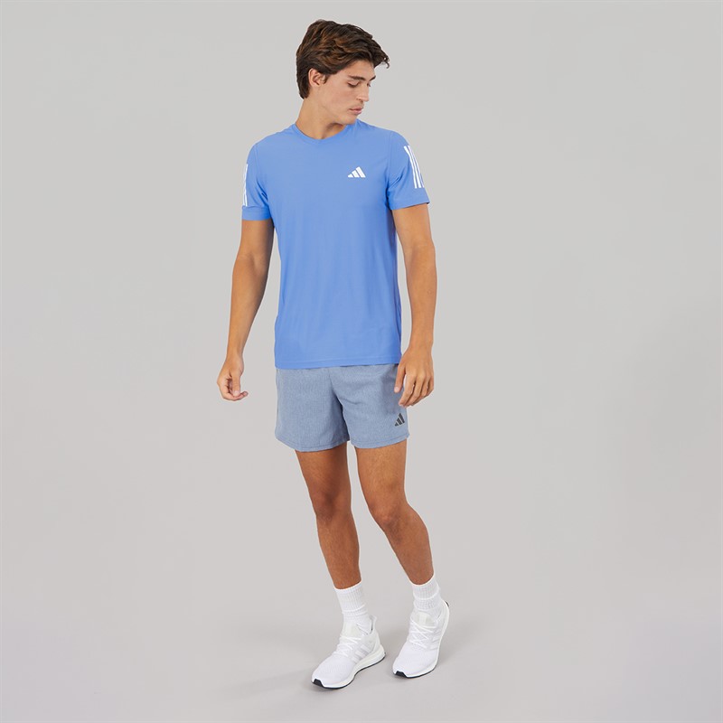 adidas Mens Own The Run Aeroready Running T-Shirt Blue Fusion