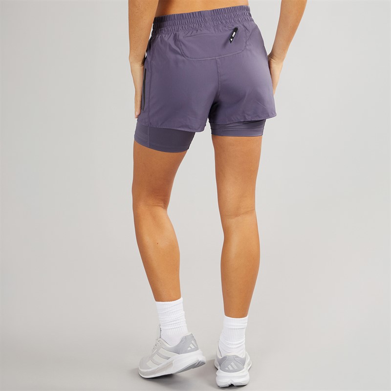 adidas Womens Own The Run Climacool 2-In-1 Running Shorts Preloved Violet