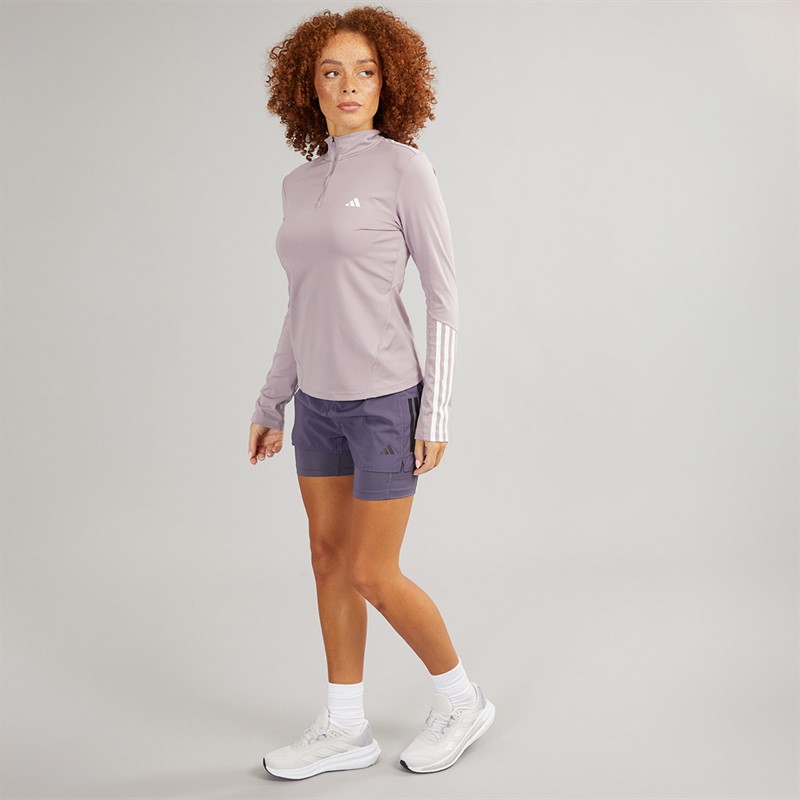 adidas Womens Own The Run Climacool 2-In-1 Running Shorts Preloved Violet