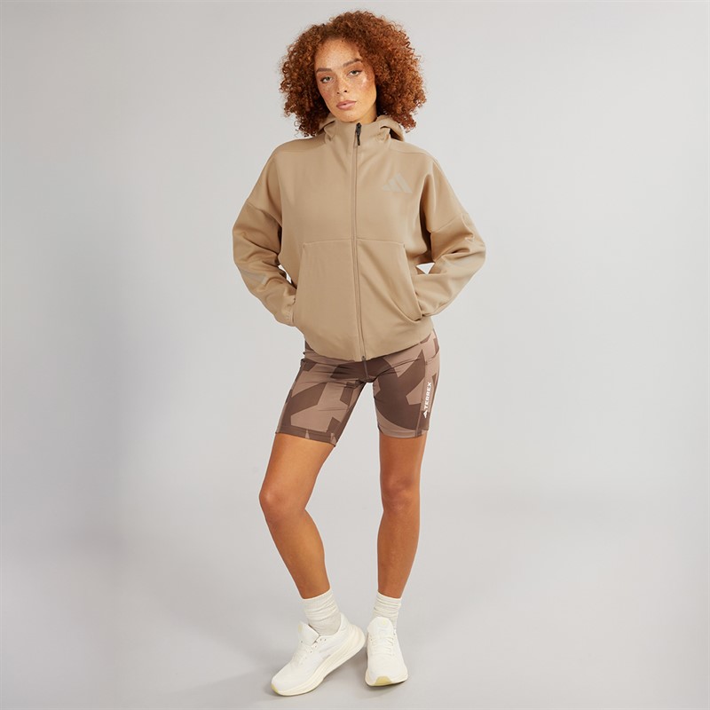 adidas Womens Z.N.E Full Zip Hoodie Warm Sand