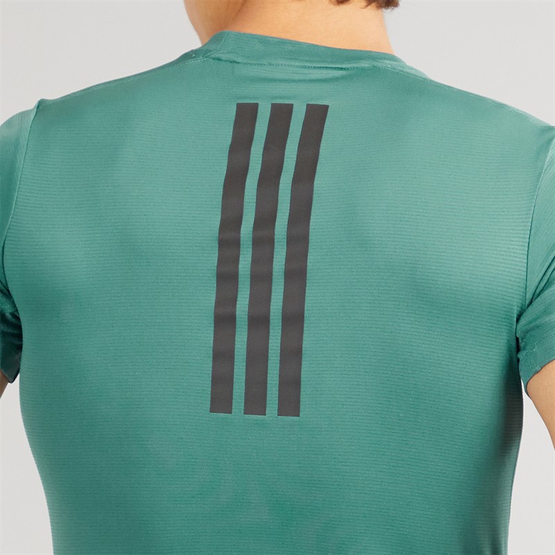 adidas Mens Primelift 3-Stripes T-Shirt Preloved Teal