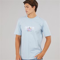 adidas Mens Codes Linear Graphic T-Shirt Wonder Blue