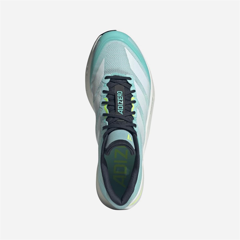 adidas Mens Adizero Boston 13 Lightstrike Pro Neutral Running Shoes Flash Aqua/Cloud White/Lucid Lemon