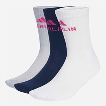 adidas BMW Berlin Marathon 2025 Drei Pack Laufsocken Crew Weiß/Halo Silver/Collegiate Navy