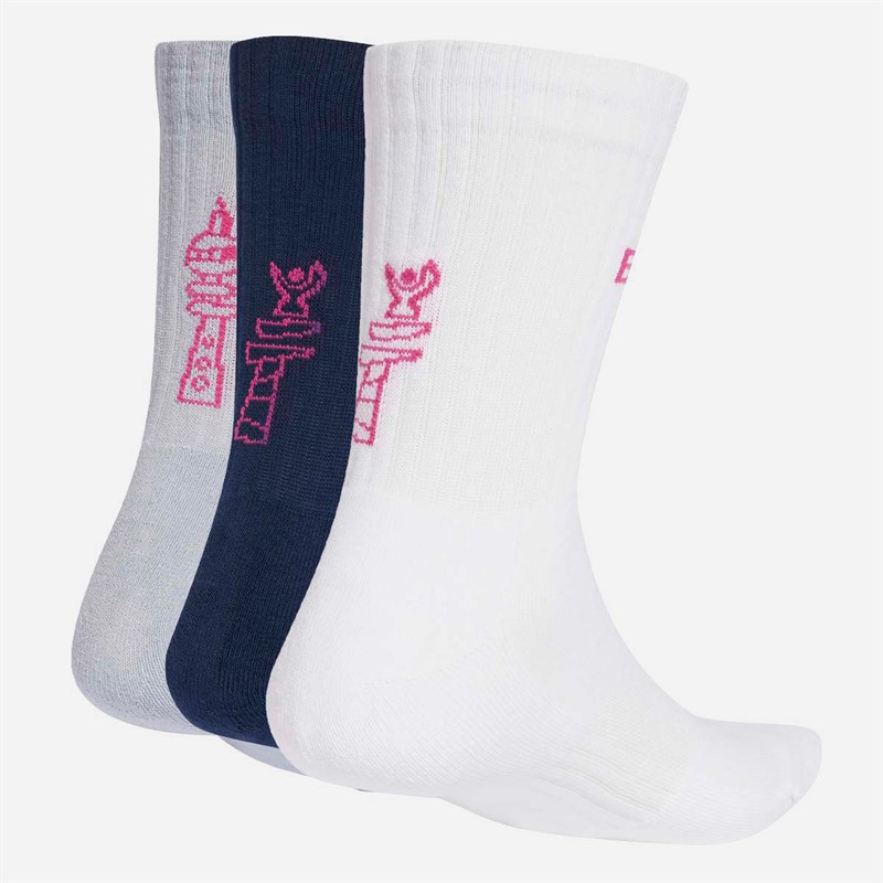 adidas BMW Berlin Marathon 2025 Drei Pack Laufsocken Crew Weiß/Halo Silver/Collegiate Navy