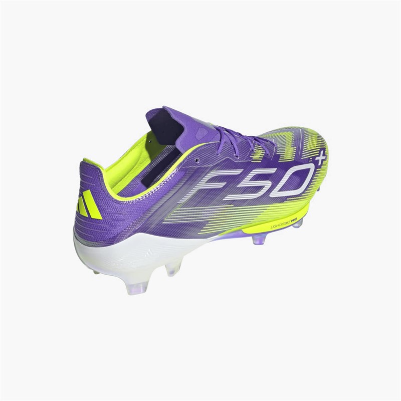 adidas Mens F50+ Radiant Blaze Pack FG Firm Ground Football Boots Purple Rush/Cloud White/Lucid Lemon