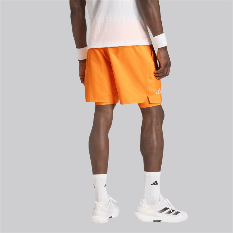 adidas Mens Club Climacool 2-In-1 Shorts Lucid Tangerine