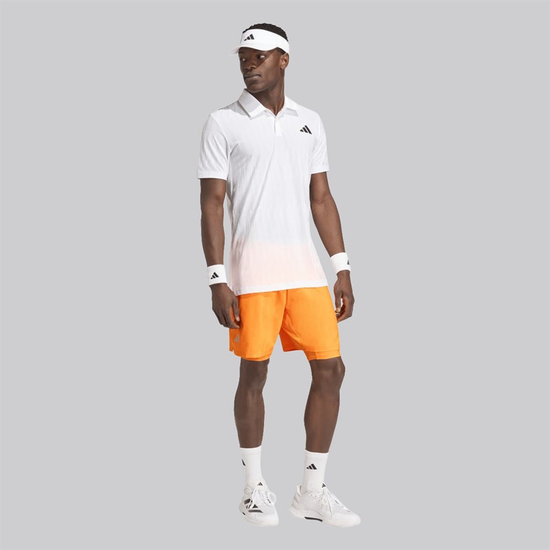 adidas Mens Club Climacool 2-In-1 Shorts Lucid Tangerine