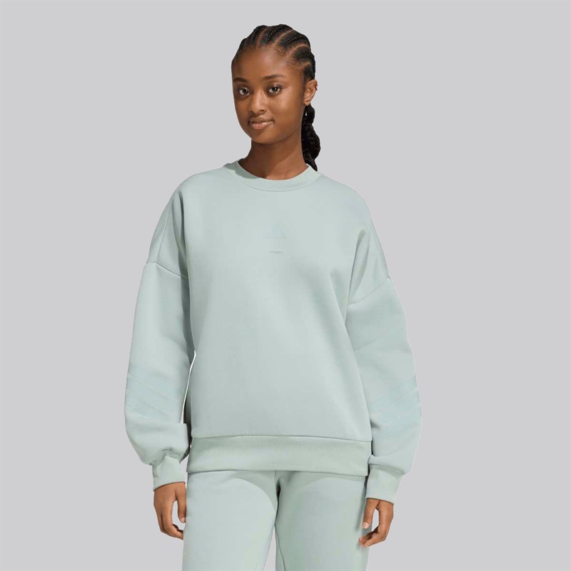 adidas Damen Future Icons 3 Streifen Sweatshirt Wonder Sage