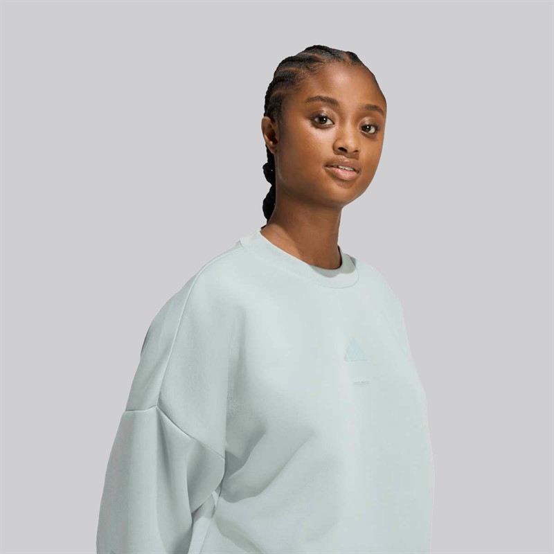 adidas Damen Future Icons 3 Streifen Sweatshirt Wonder Sage