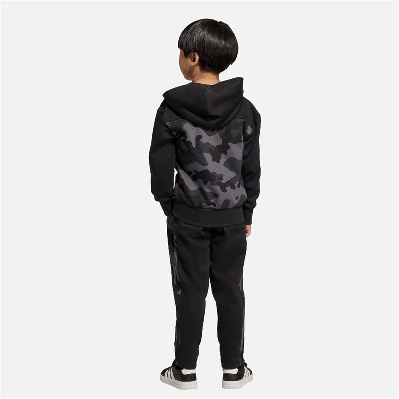 adidas Kinder Saisonale Essentials Camouflage Trainingsanzug Schwarz/Carbon