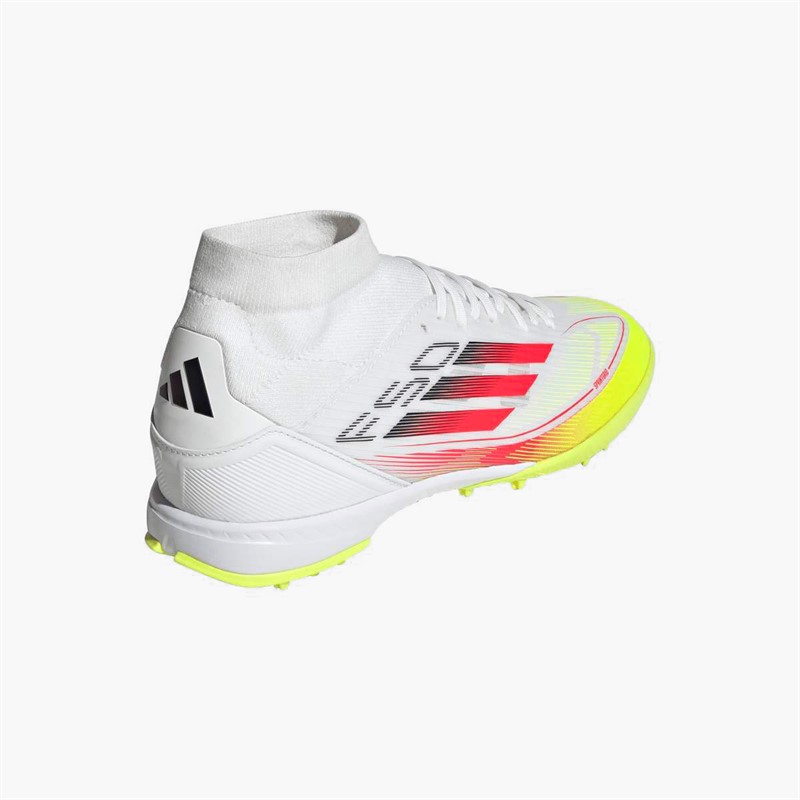 adidas Womens F50 League Mid Pure Victory Pack TF Astro Football Boots Cloud White/Lucid Red/Solar Yellow