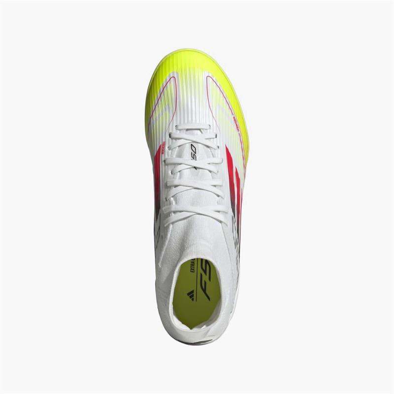 adidas Womens F50 League Mid Pure Victory Pack TF Astro Football Boots Cloud White/Lucid Red/Solar Yellow
