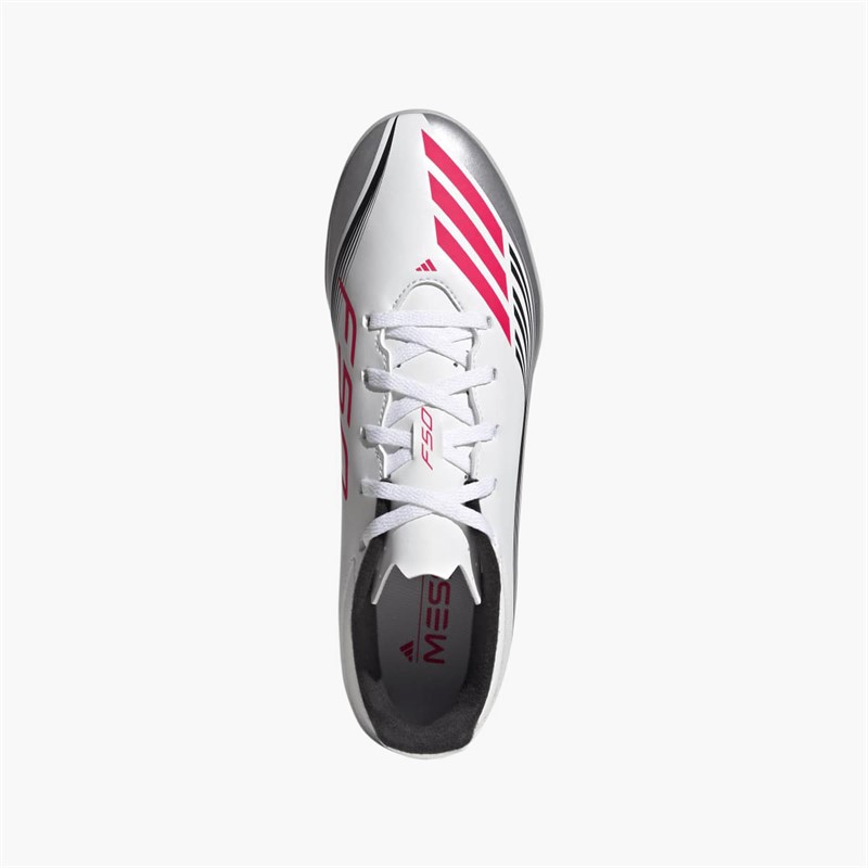 adidas Mens F50 Messi Club Prestig10 Pack TF Astro Football Boots Cloud White/Lucid Red/Silver Metallic