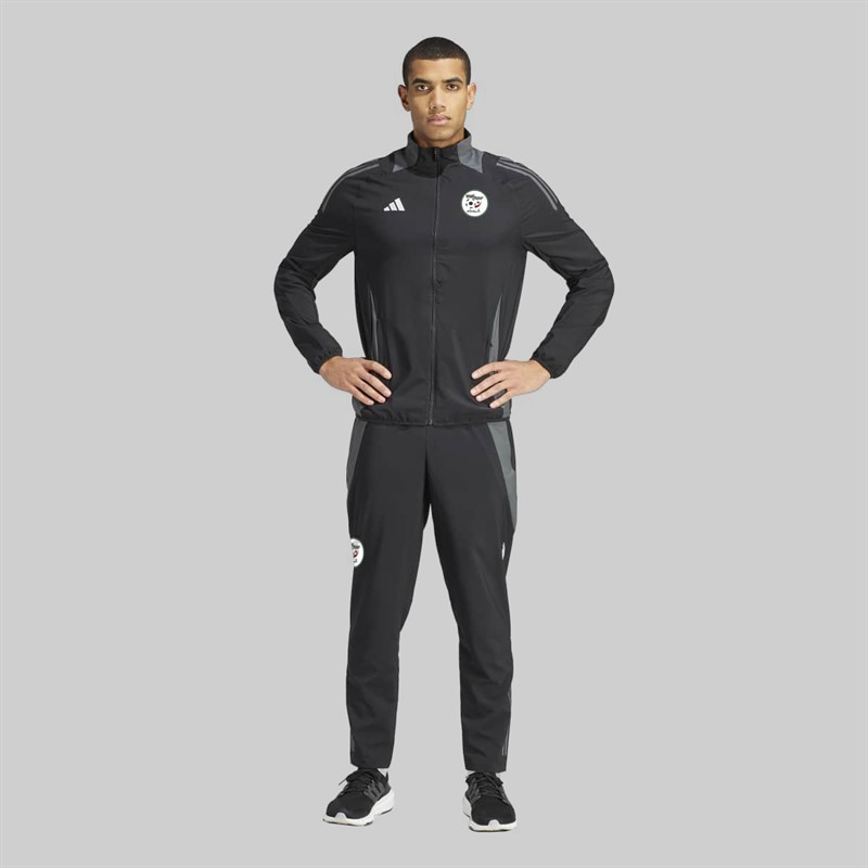 adidas Mens FAF Algeria FC 24/25 Presentation Jacket Black/Team Dark Grey