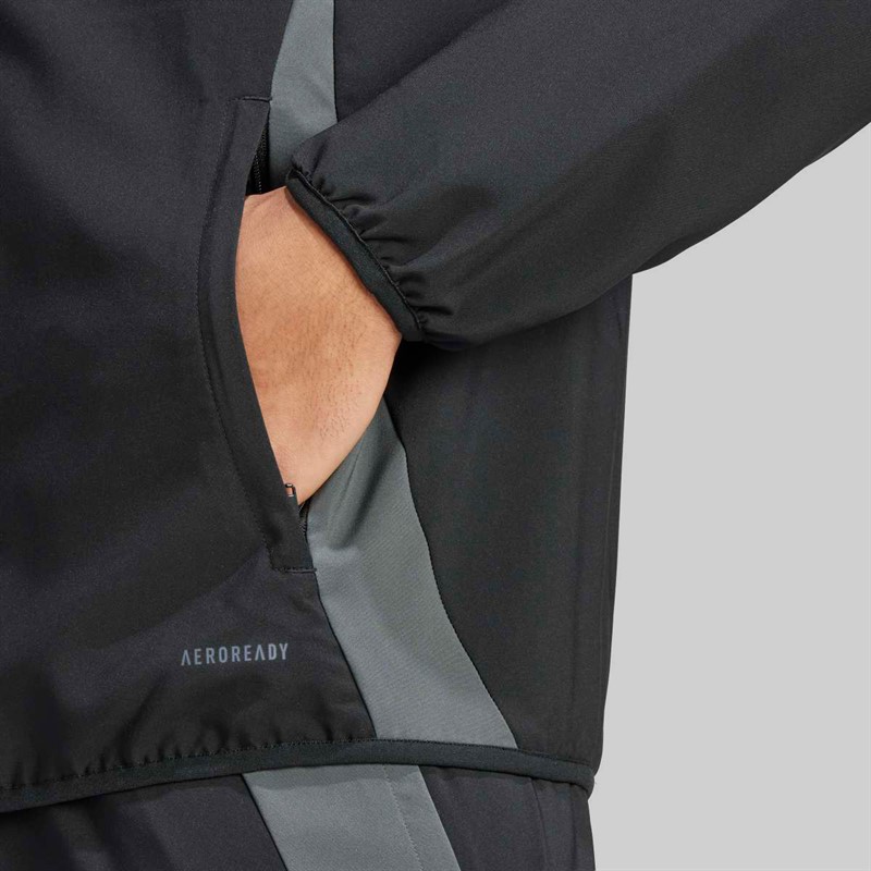 adidas Mens FAF Algeria FC 24/25 Presentation Jacket Black/Team Dark Grey