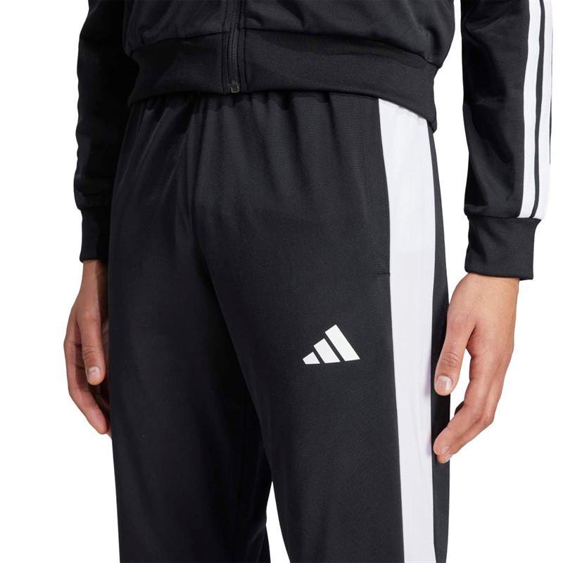 adidas Mens Snap Track Pants Black/White