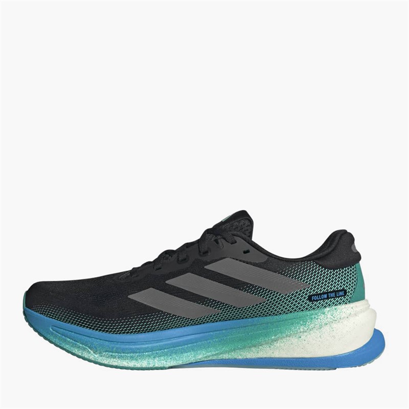 adidas Mens Supernova Rise 2 Neutral Running Shoes Core Black/Iron Metallic/Glory Green