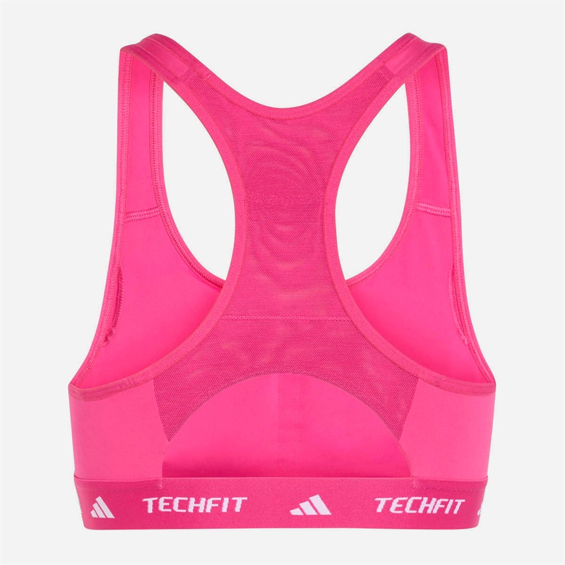 adidas Damen Techfit Mittlere Unterstützung Sport BH Real Magenta