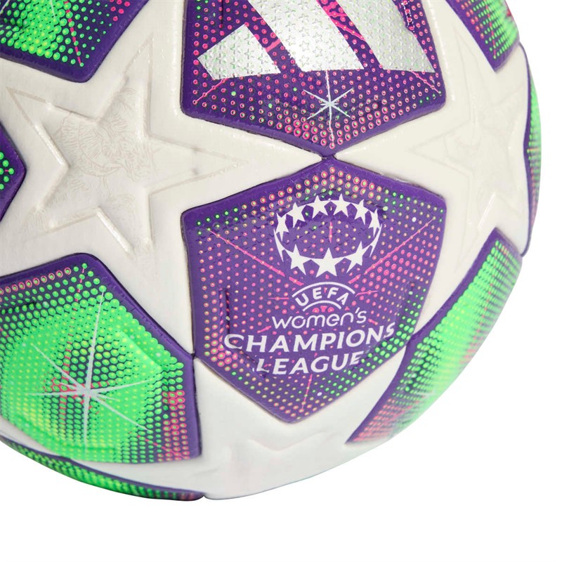 adidas Womens UEFA Champions League 25/26 Official Pro Match Football (FIFA Quality Pro Certified) White/Shock Pink/Multi/Solar Yellow