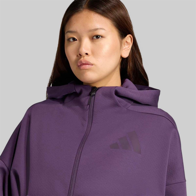 adidas Damen Z.N.E Full Zip Hoodie Aurora Plum