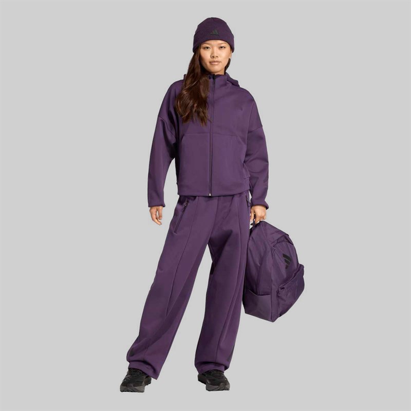 adidas Damen Z.N.E Full Zip Hoodie Aurora Plum