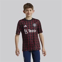 adidas Junior Drenge MUFC Manchester United 24/25 Pre Match Trøje Sort/Mufc Red