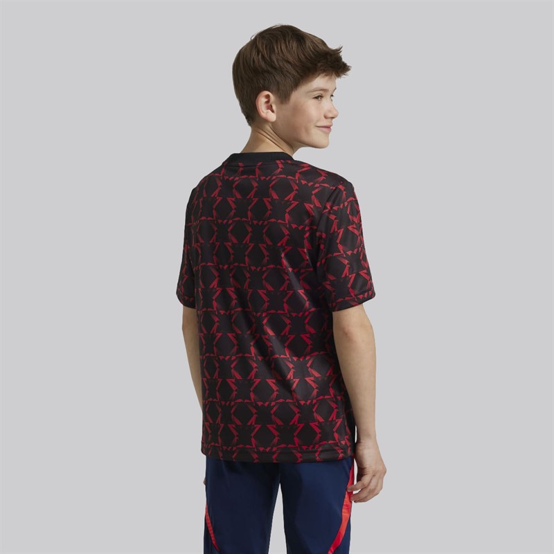 adidas Junior Drenge MUFC Manchester United 24/25 Pre Match Trøje Sort/Mufc Red