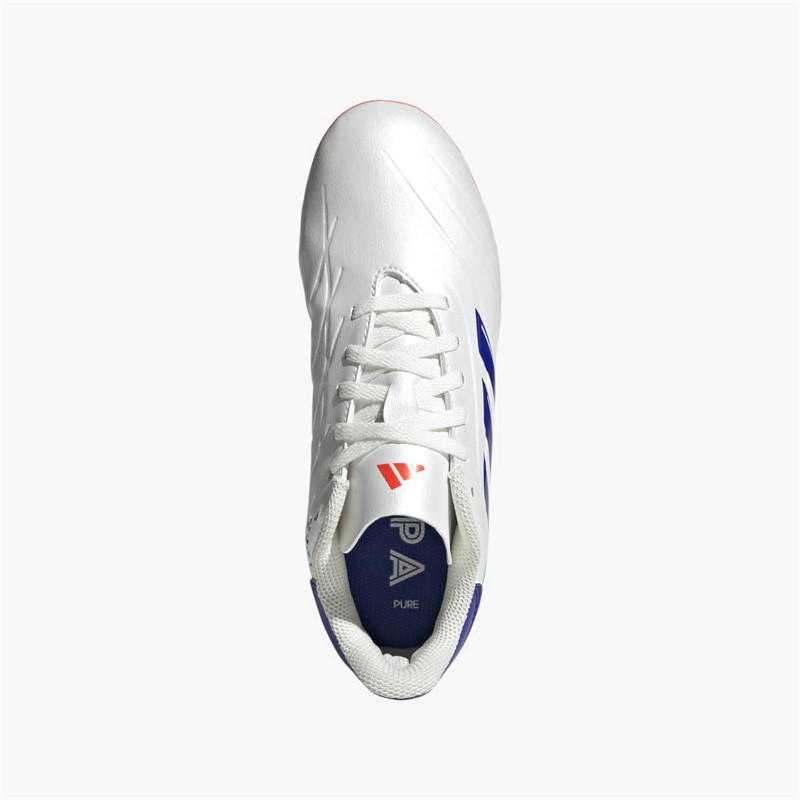 adidas Junior Copa Pure 2 Club Fremrykning Pakke FG Fast Underlag Fodboldstøvler Cloud White/Lucid Blue/Solar Red