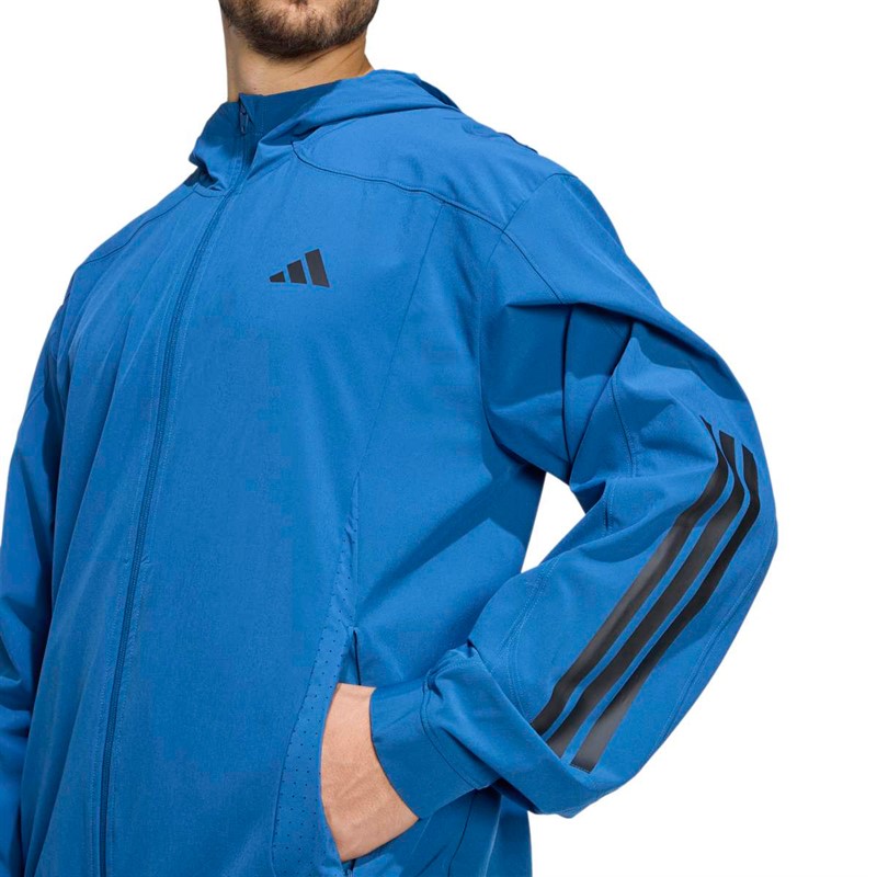 adidas Herren Tech Essentials Trainings Reißverschluss Hoodie Dusky Petrol