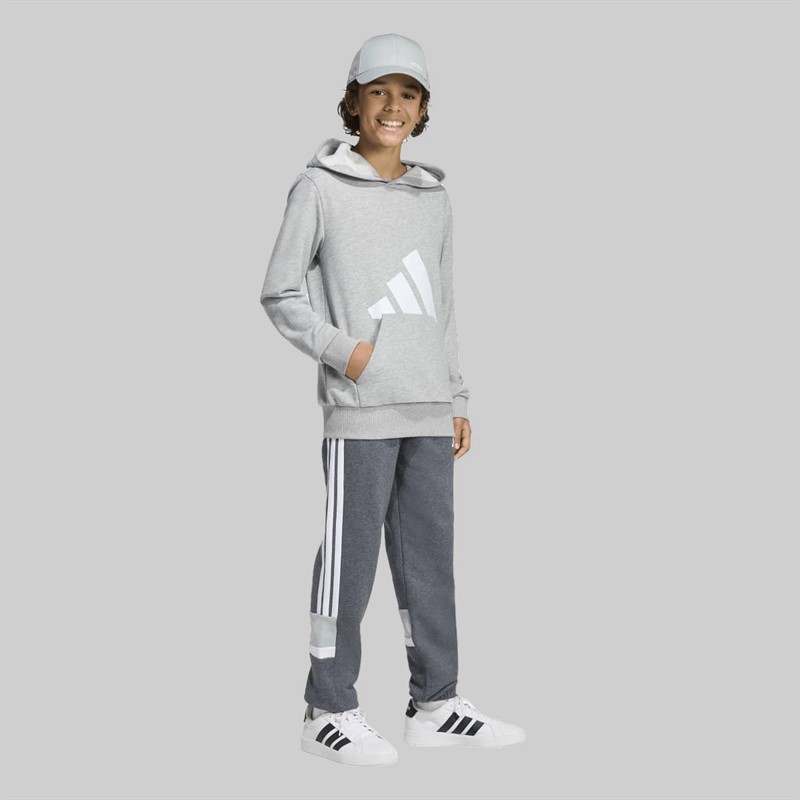 adidas Junior Junge Saisonale Essentials Tiberio 3 Streifen Jogginghosen Drak Grey/Weiß/Wonder Sage