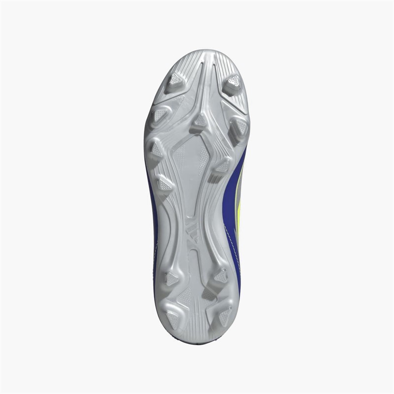 adidas Junior F50 Club Messi La Vida Rapida Pakke FG/MG Fast/Multi Jord Fodboldstøvler Silver Metallic/Solar Yellow/Lucid Blue